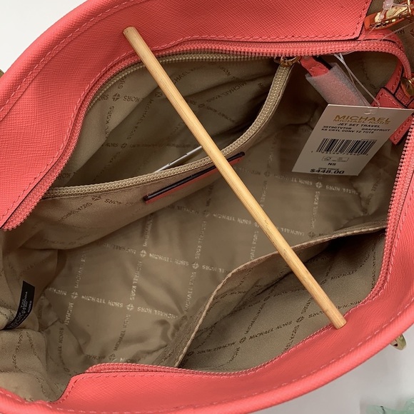 MICHAEL KORS CARRYALL XSMALL CONVERTIBLE TOP ZIP TOTE XBODY GRAPEFRUIT MULTI - Picture 10 of 16